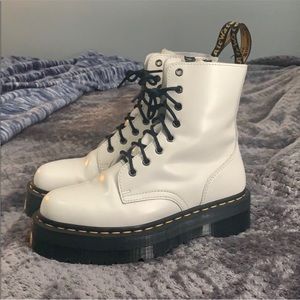 White Jadon Dr Marten Combat Boots | Women 8M